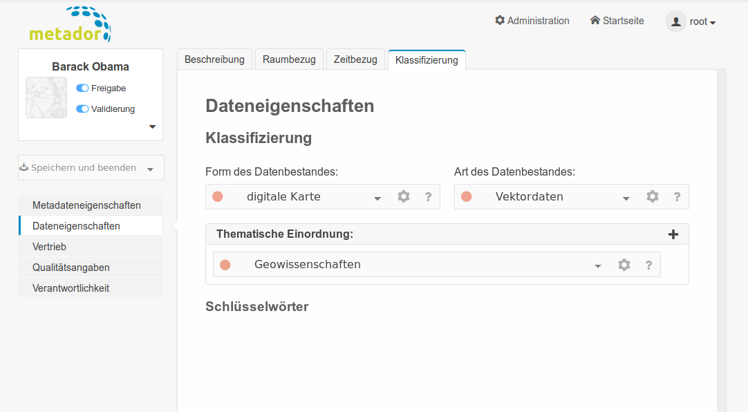Datensatz Dateneigenschaften Klassifizierung